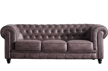 SOFa CHESTERFIELD 3 PLAZAS CHOCOLATE VINTAGE ADC | MUEBLECENTER