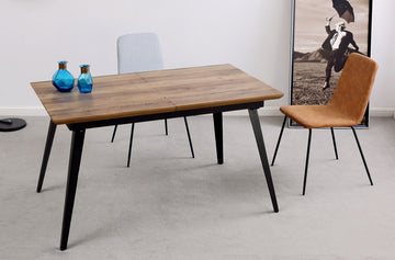 MESA COMEDOR EXTENSIBLE BRANCH 140 - 180 x 80 CM NOGAL / NEGRO. ADC | MUEBLECENTER