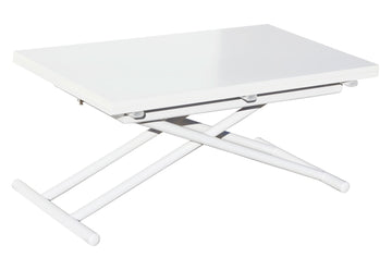 MESA CENTRO ELEVABLE Y EXTENSIBLE UP - DOWN BLANCO 100 x 50 CM ADC | MUEBLECENTER