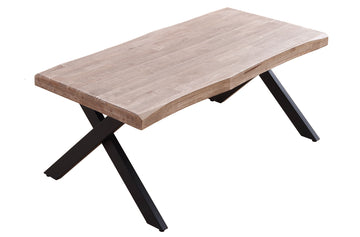 MESA CENTRO ELEVABLE XENA 120 X 66 CM TAPA CON FORMA ROBLE HONEY / NEGRO. ADC | MUEBLECENTER